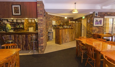 Commercial photography of accommodation bar and dining area