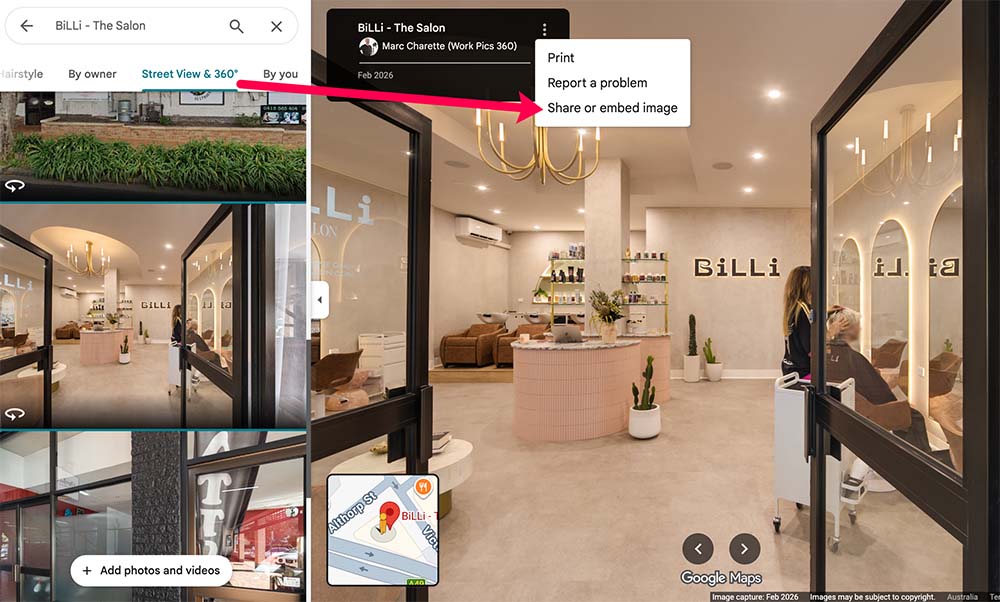 BiLLi - the Salon screenshot of virtual tour 