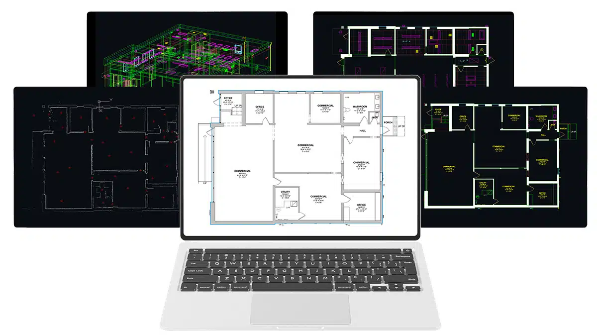 Preview of the sample advanced drawing package: elevations and reflected ceiling plans